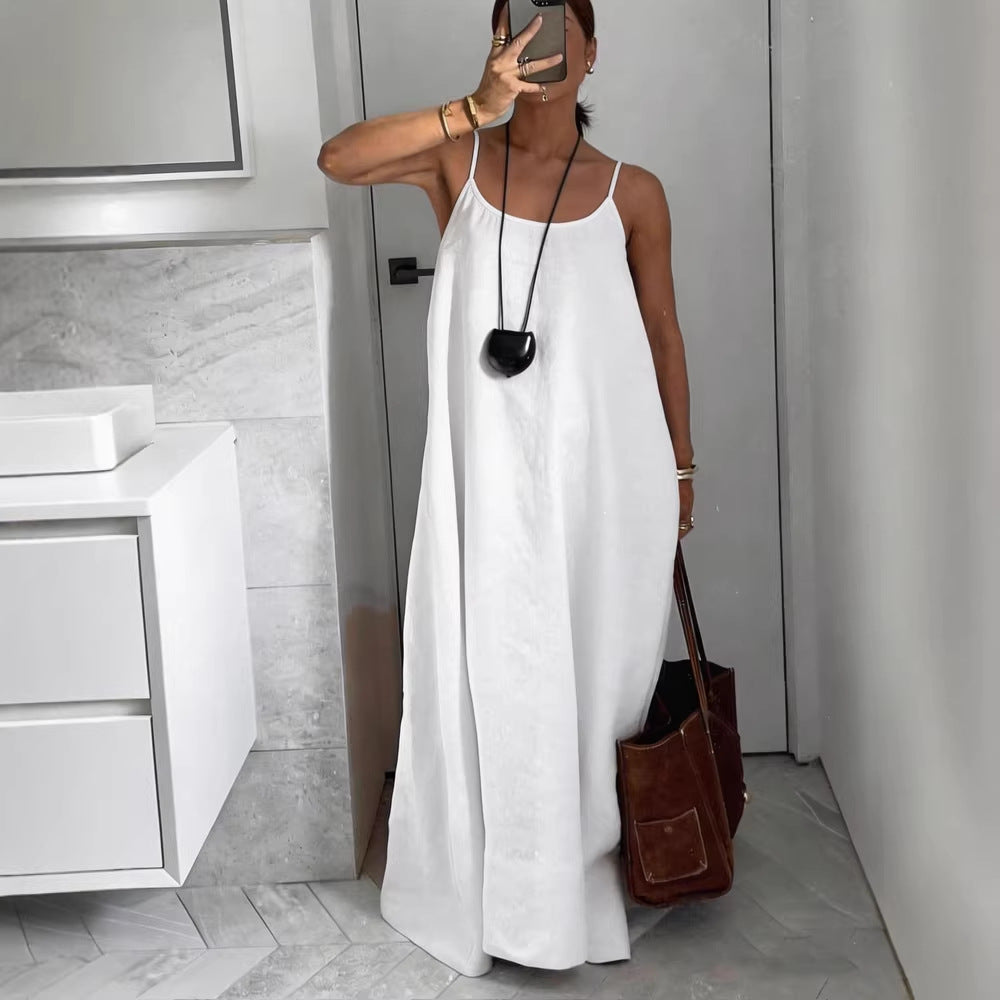 Damen luftiges Leinen-Maxikleid Shopnory