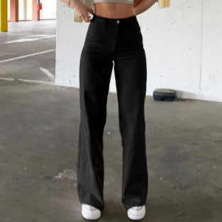 Damen Hohe Taille Schlaghose