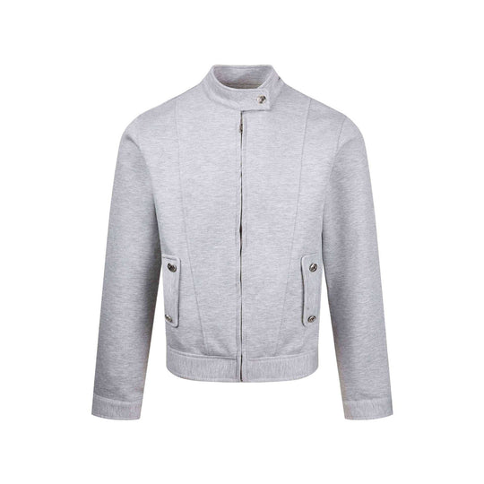 Damen Kurz geschnittene Sweat‑Bomberjacke mit Stehkragen, verdecktem Reißverschluss und Pattentaschen Shop Nory
