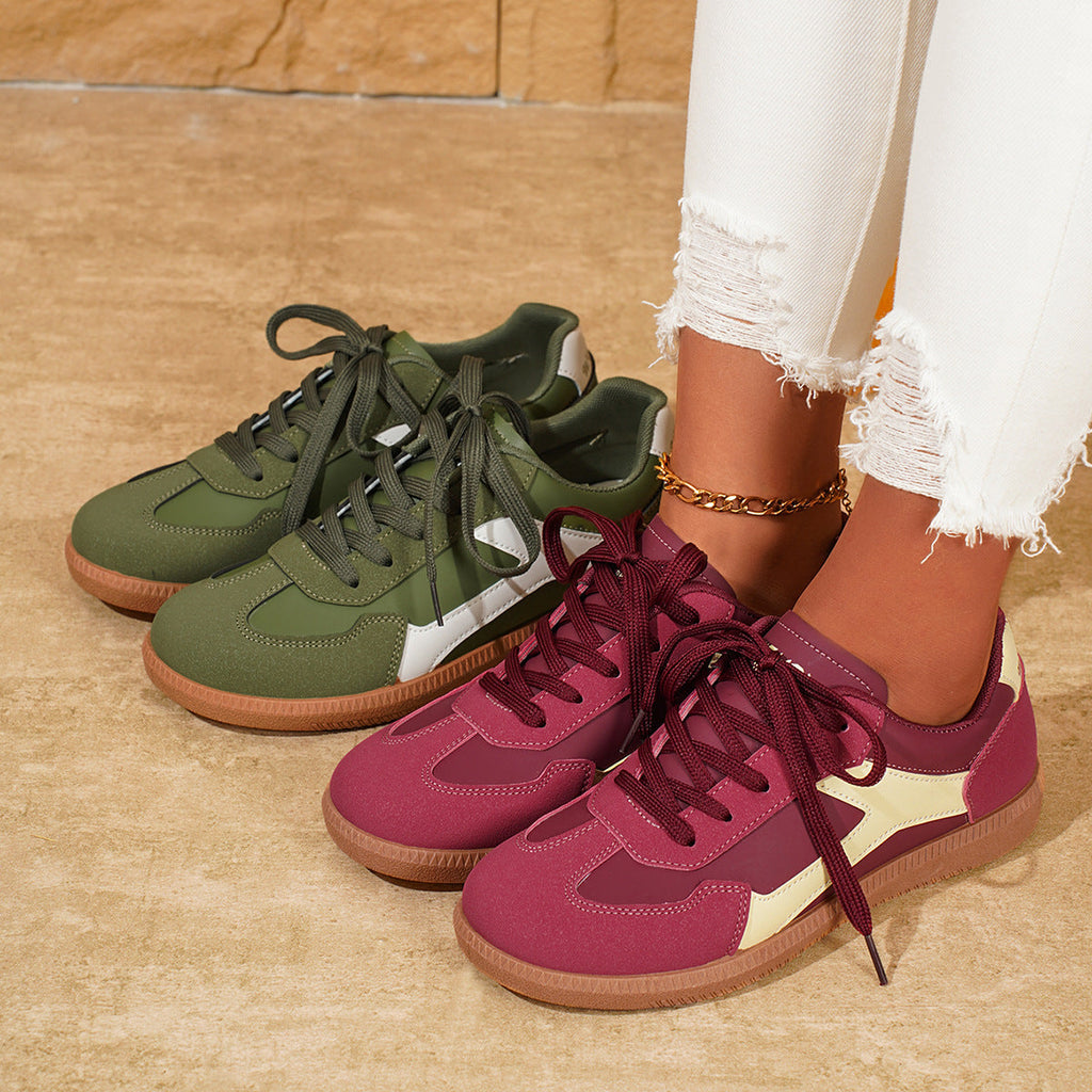 Damen sportliche Sneakers im Retro-Stil mit atmungsaktiver Oberflächenstruktur und rutschfester Sohle