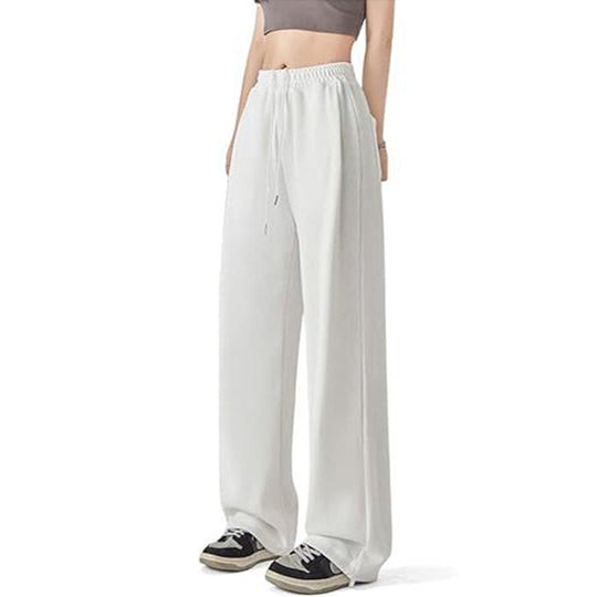 Damen nan lockerfallende Palazzohose aus Sweat mit hochgeschnittenem Komfortbund, Tunnelzug und seitlichen Eingrifftaschen Shop Nory