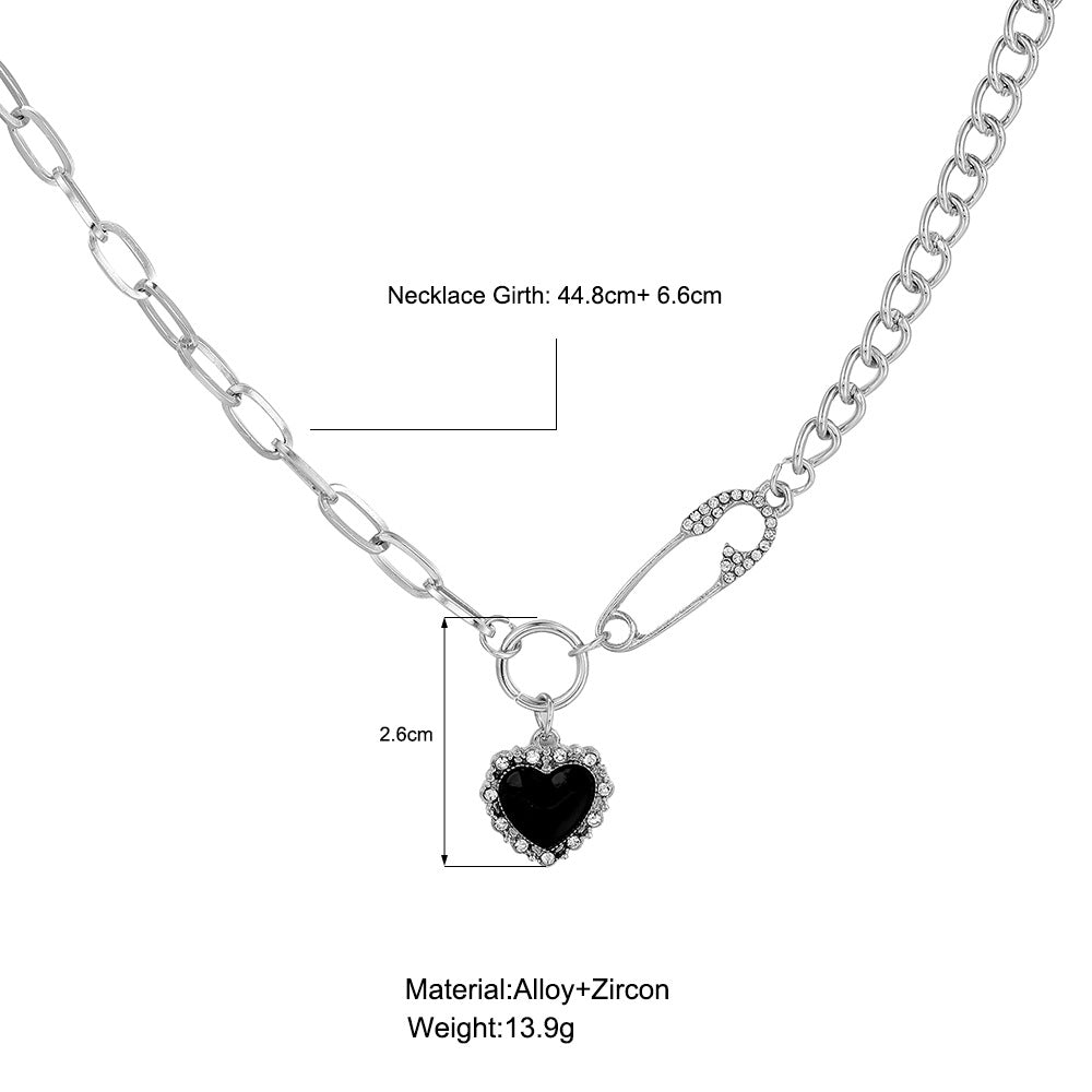 Damen Halskette mit herzförmigem Anhänger und Kettendesign Shop Nory