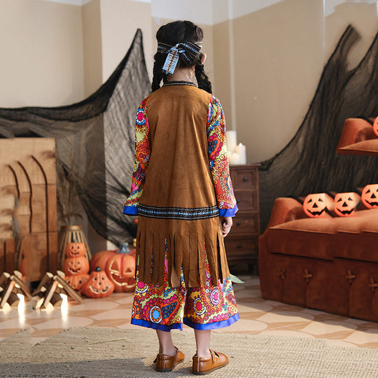 Mädchen Boho Kleid mit langen Ärmeln Shop Nory