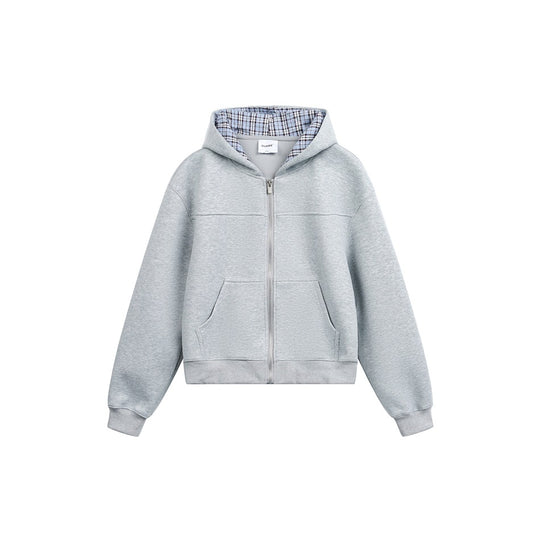 Unisex Kapuzenjacke mit Karofutter und durchgehendem Reißverschluss Shop Nory