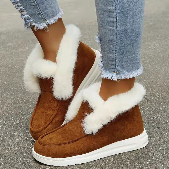 Damen Gefütterte Kurzstiefel‑Hausschuhe mit Kunstfellrand und leichter Gummisohle Shop Nory