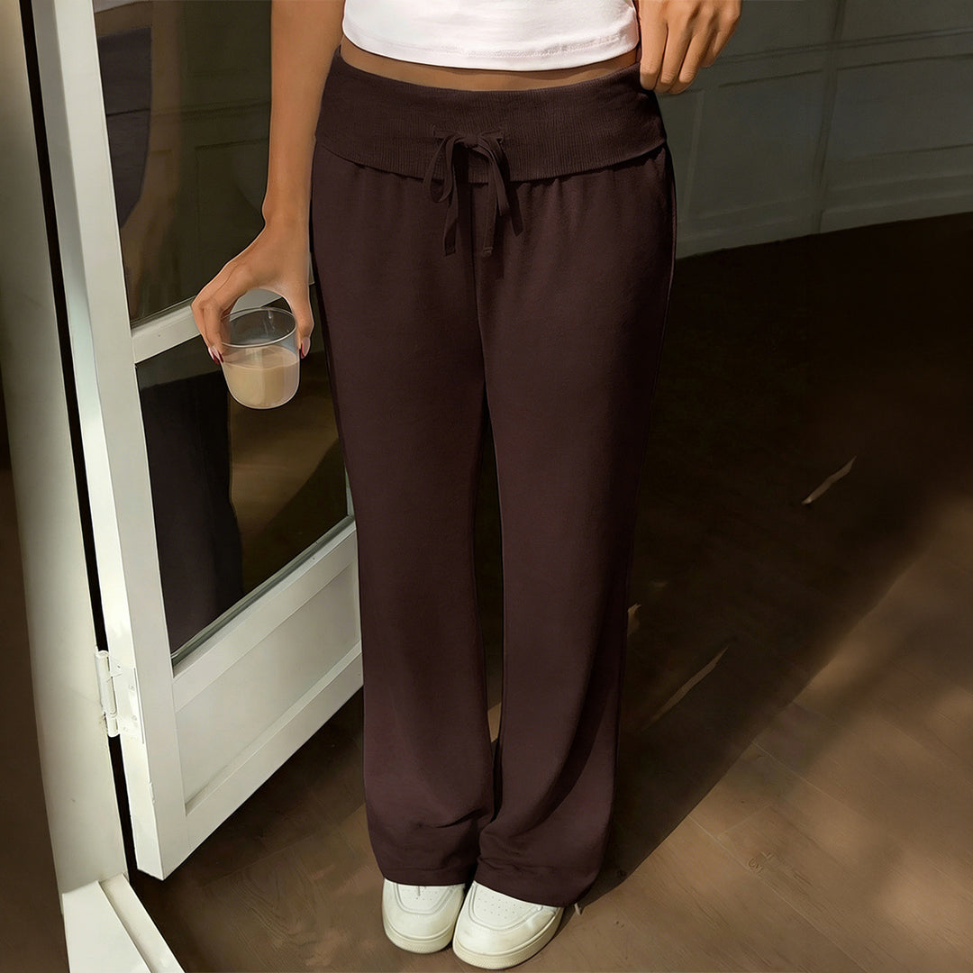 Damen nan weite Loungehose mit Umschlagbund, Kordelzug und fließendem Jersey Shop Nory