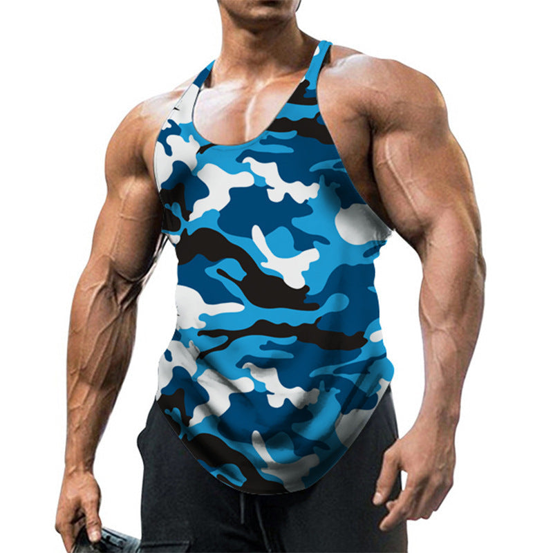 Herren ärmelloses Fitnessshirt im modernen Camouflage-Design
