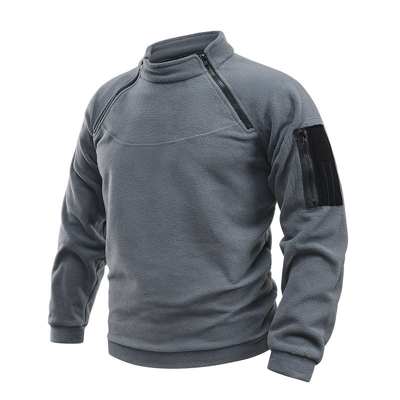 Herren Thermo-Tactical-Sweatshirt mit Fleece-Innenfutter, Reißverschluss-Schultern & Armtasche Shop Nory