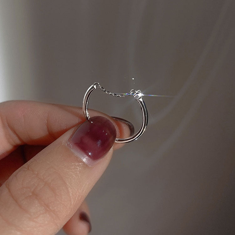 Damen Zarter Silberring mit elegantem Kettendesign Shop Nory