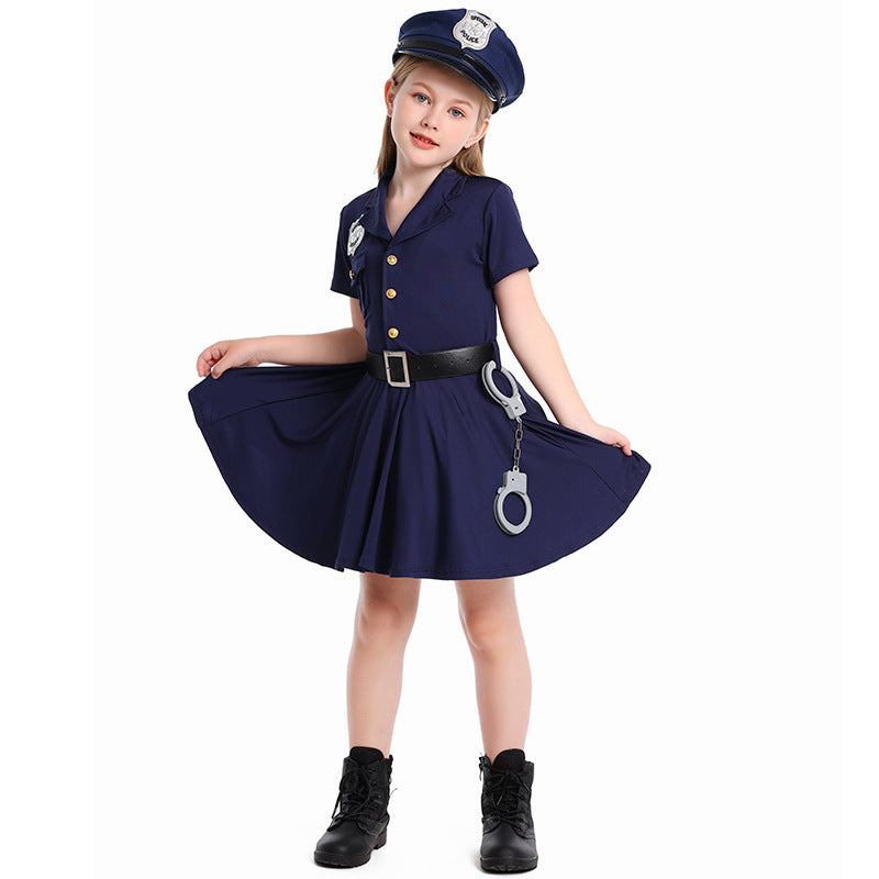 Mädchen Polizeikostüm mit Rock und Hut Shop Nory