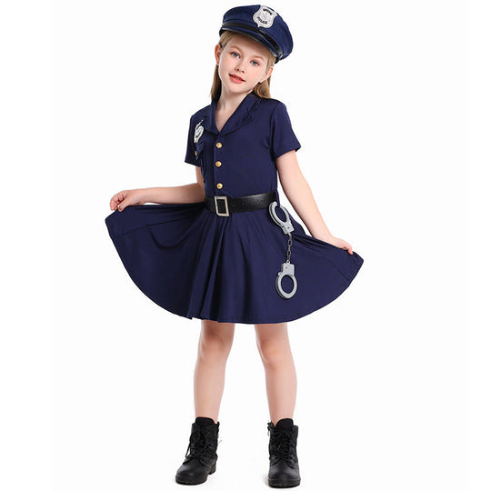 Mädchen Polizeikostüm mit Rock und Hut Shop Nory