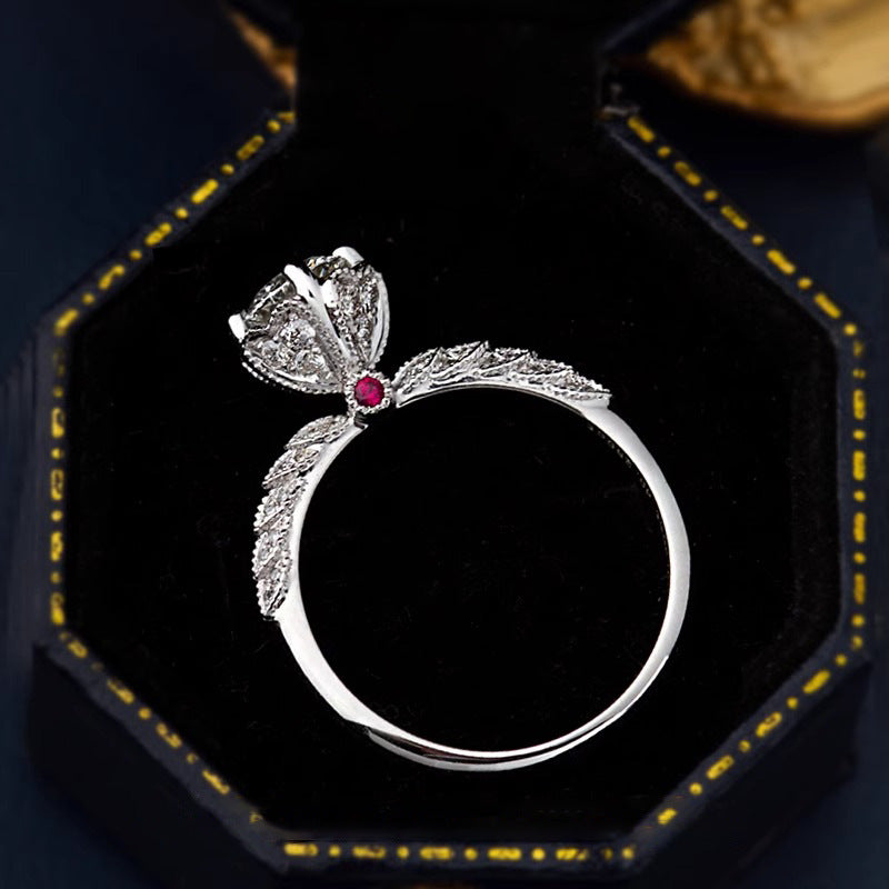Damen Verlobungsring mit funkelndem Diamant und filigraner Fassung Shop Nory