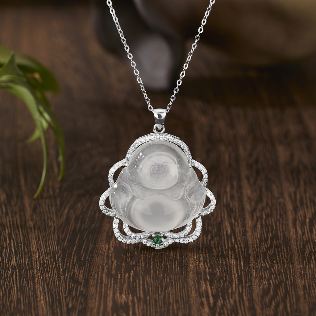 Damen Eleganter Buddha-Anhänger mit Zirkonia-Verzierung Shop Nory