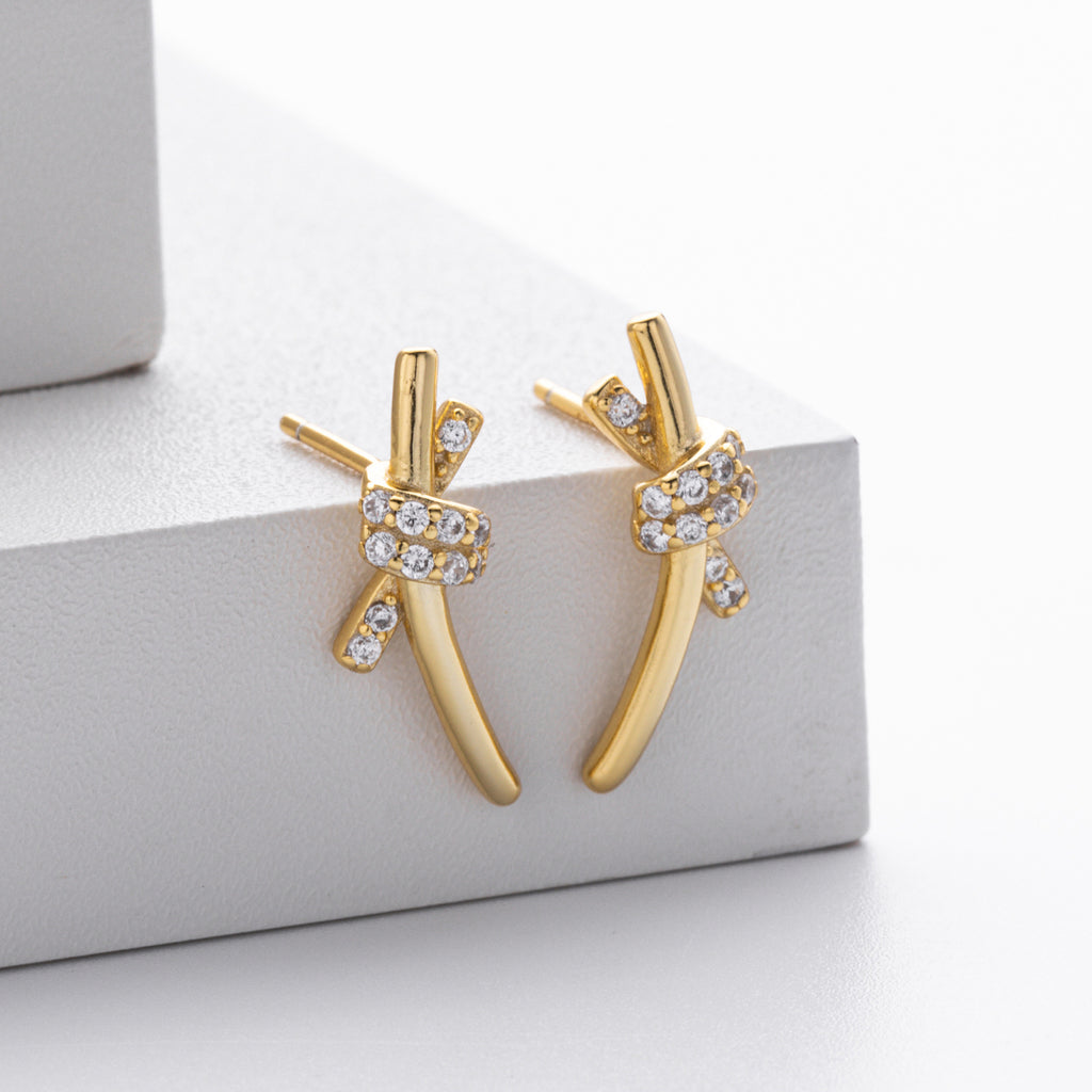 Damen Ohrhänger im modernen Schleifen-Design aus hochwertigem 925 Sterling Silber Shop Nory