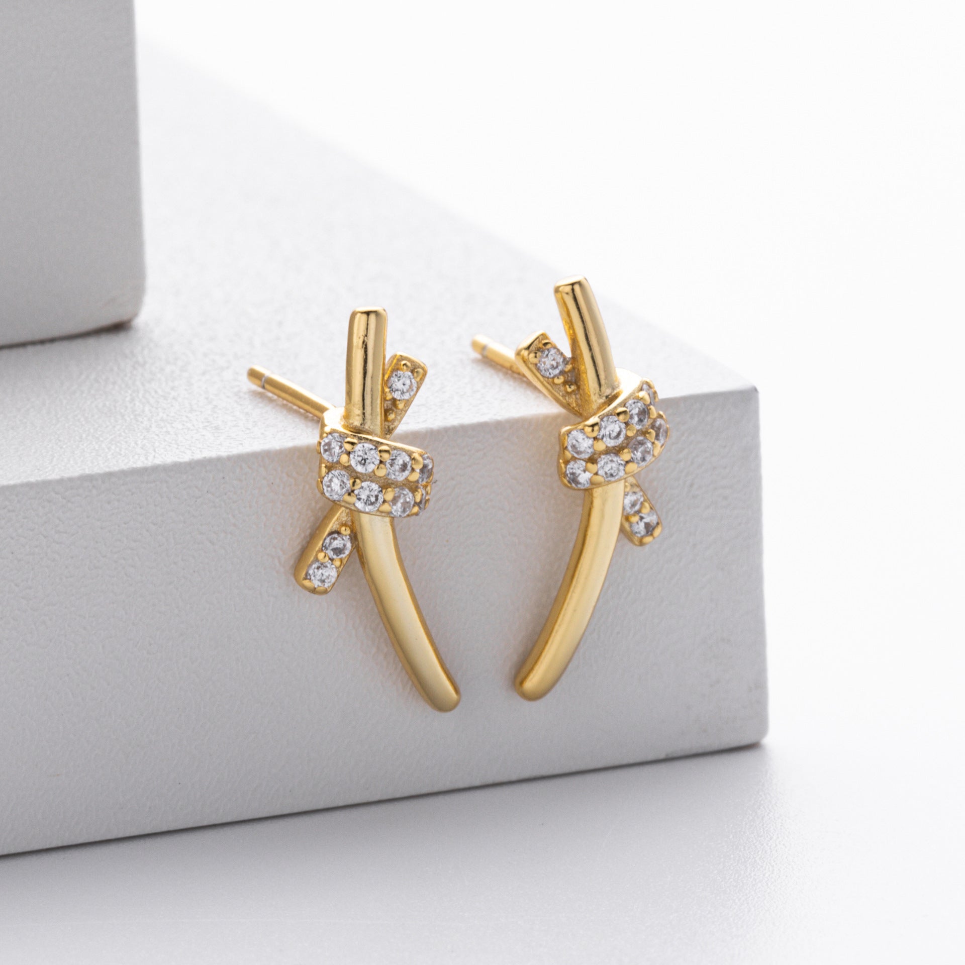 Damen Ohrhänger im modernen Schleifen-Design aus hochwertigem 925 Sterling Silber Shop Nory