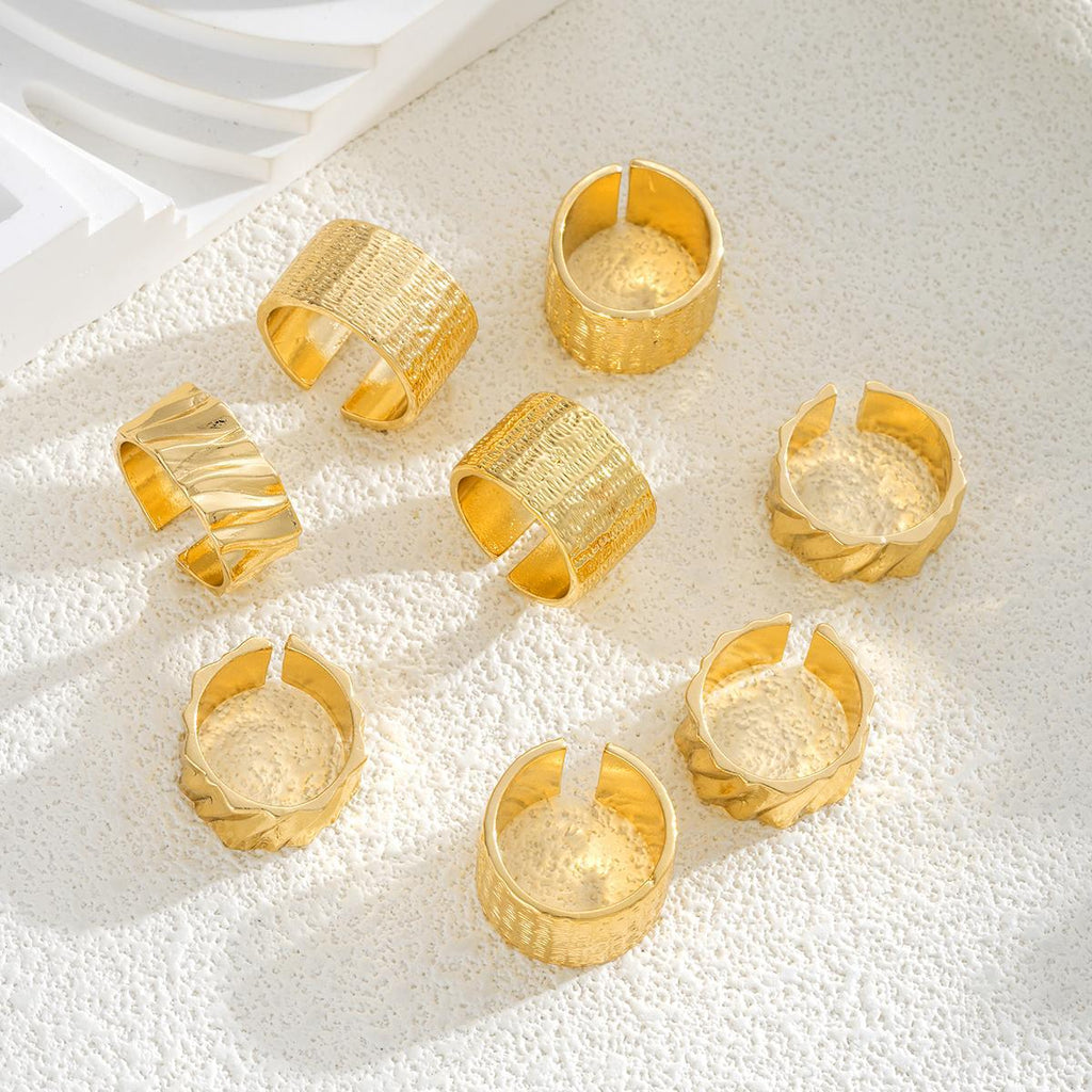 Damen Ring-Set mit strukturiertem Design und glänzenden Oberflächen Shop Nory