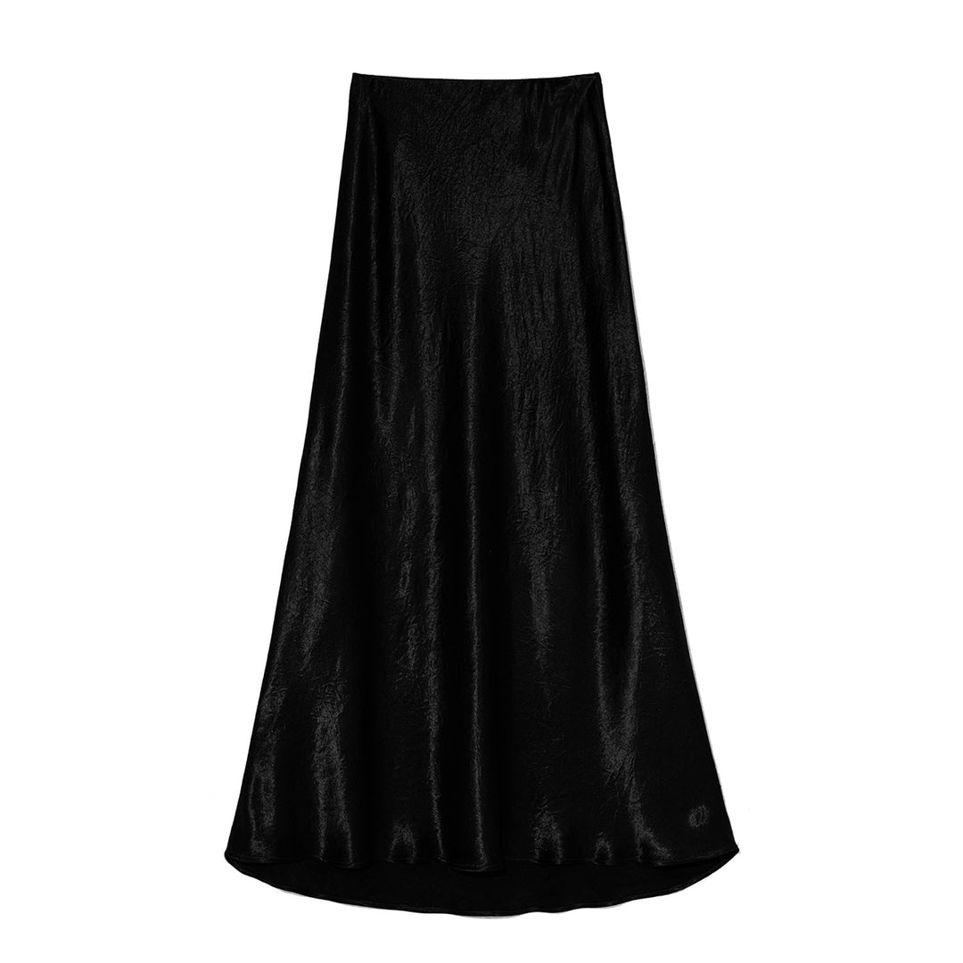 Damen Eleganter Maxirock aus satinierter Viskose