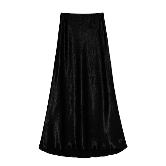 Damen Eleganter Maxirock aus satinierter Viskose
