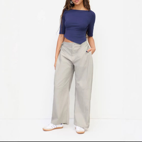 Damen Bequeme Weite Stoffhose Shop Nory