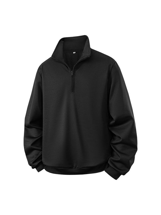 Herren Halbzip-Sweatshirt mit Stehkragen und Rippbündchen Shop Nory