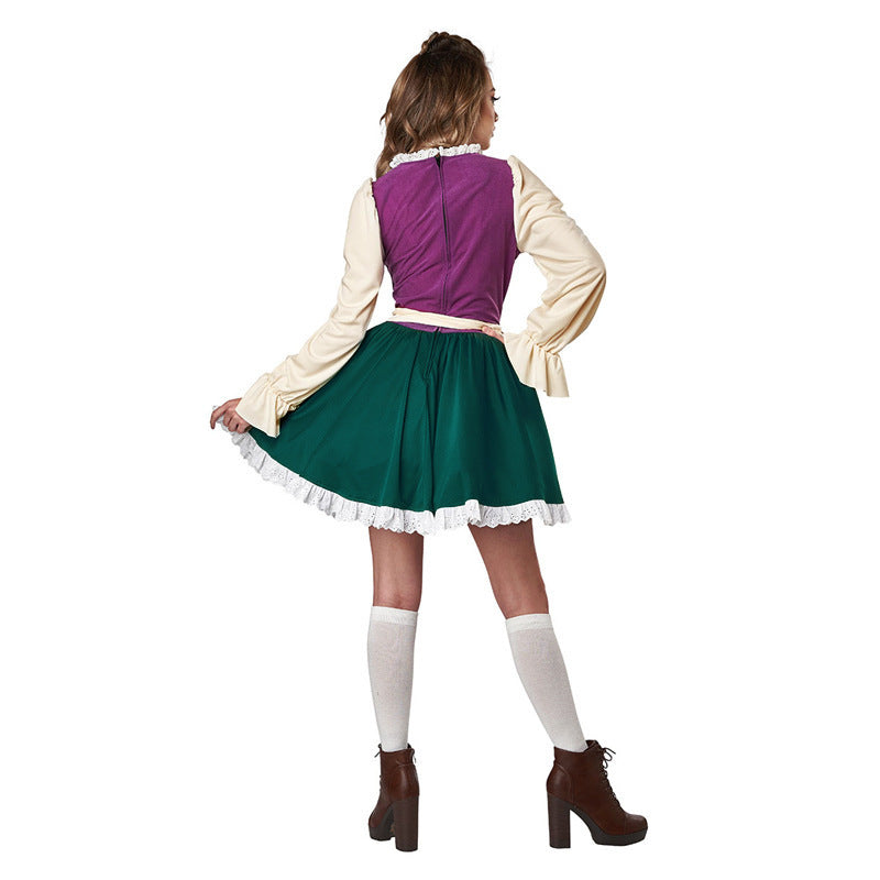 Damen nan traditionelles Dirndlkleid mit Schürze, geschnürter Corsage und Volantärmel Shop Nory