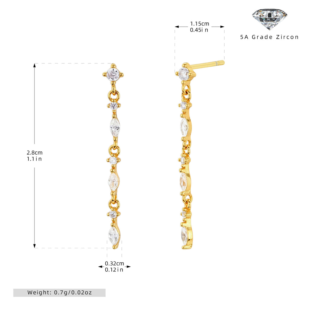Damen Ohrhänger mit funkelnden Zirkonsteinen und eleganter 925er Sterling Silberfassung Shop Nory