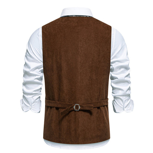 Herren Traditionell bestickte Anzugweste mit V-Ausschnitt und dekorativen Knöpfen Shop Nory