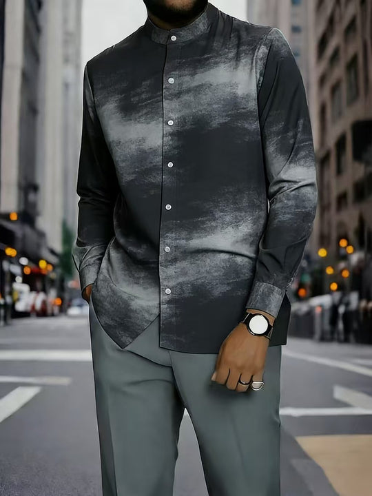 Herren Elegantes Langarmhemd mit einzigartigem Strukturmuster Shop Nory