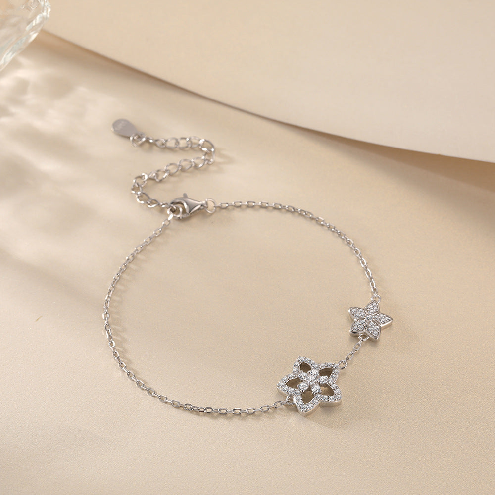 Damen feines Armband mit floralen Zirkonia-Akzenten Shop Nory
