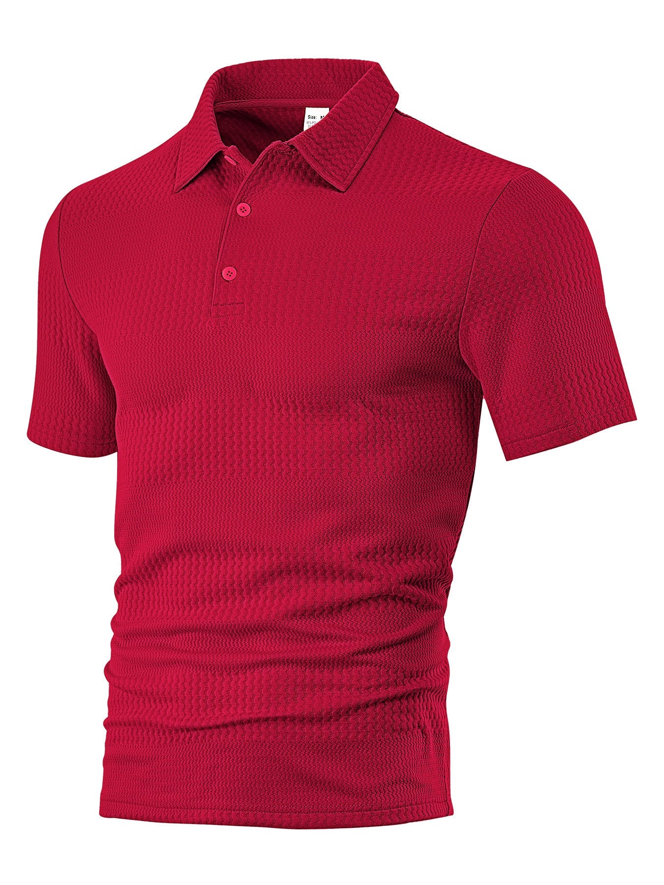 Herren nan körperbetontes Kurzarm-Polo aus elastischem Jacquardstrick mit Hemdkragen