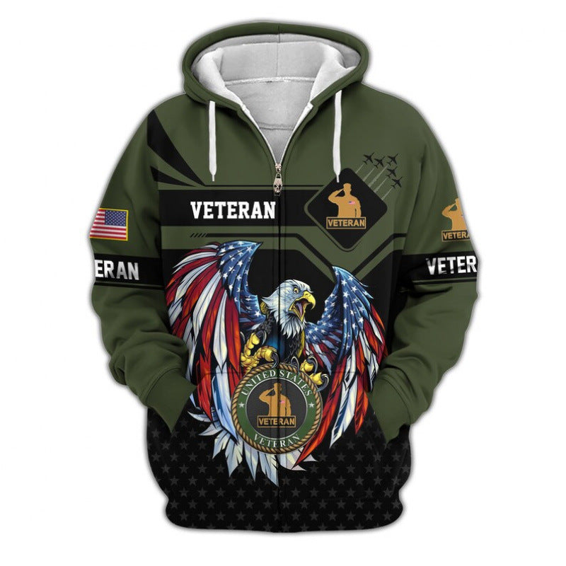 Herren Kapuzensweater mit amerikanischem Veteranenmotiv Shop Nory