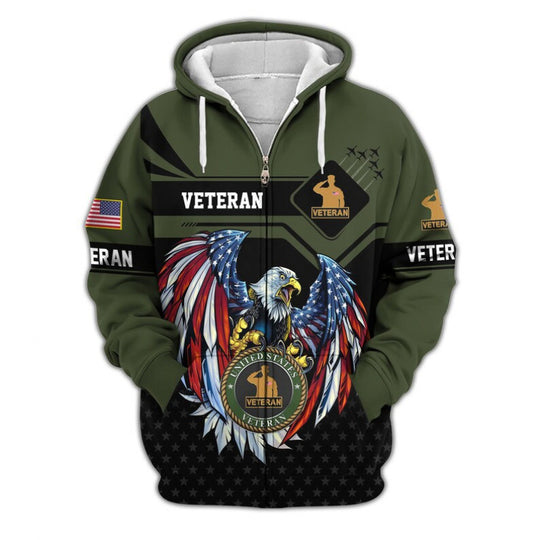 Herren Kapuzensweater mit amerikanischem Veteranenmotiv Shop Nory