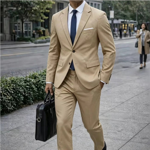 Herren Zweiteiliger Slim-Fit Businessanzug mit tailliertem Revers und schlanker Anzughose Shop Nory