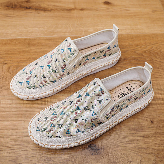 Damen Bequeme Slip-On Mokassins mit buntem Muster Shop Nory