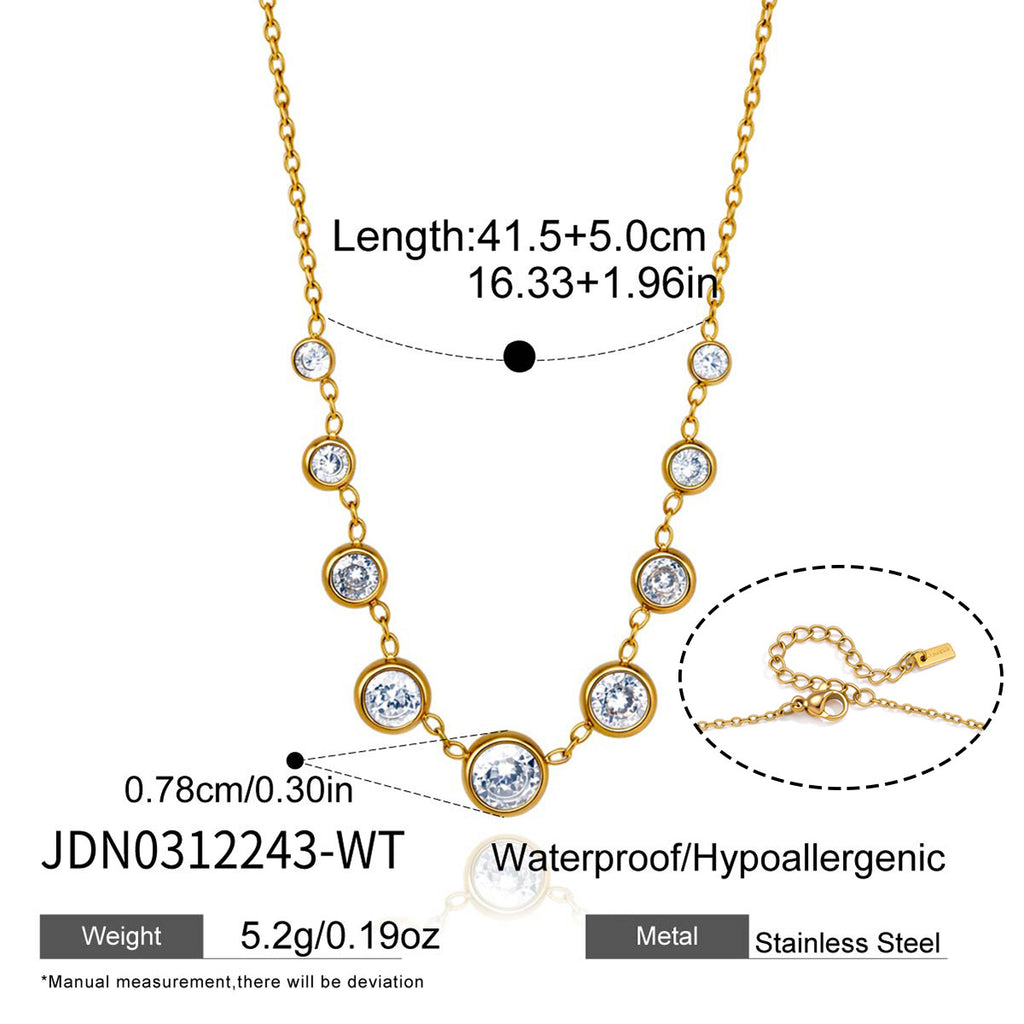 Damen Halskette mit funkelnden Zirkonia und hypoallergenem Edelstahl Shop Nory