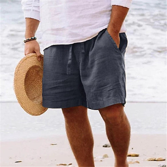 Herren luftige Leinen-Shorts mit elastischem Bund und praktischen Seitentaschen ShopNory