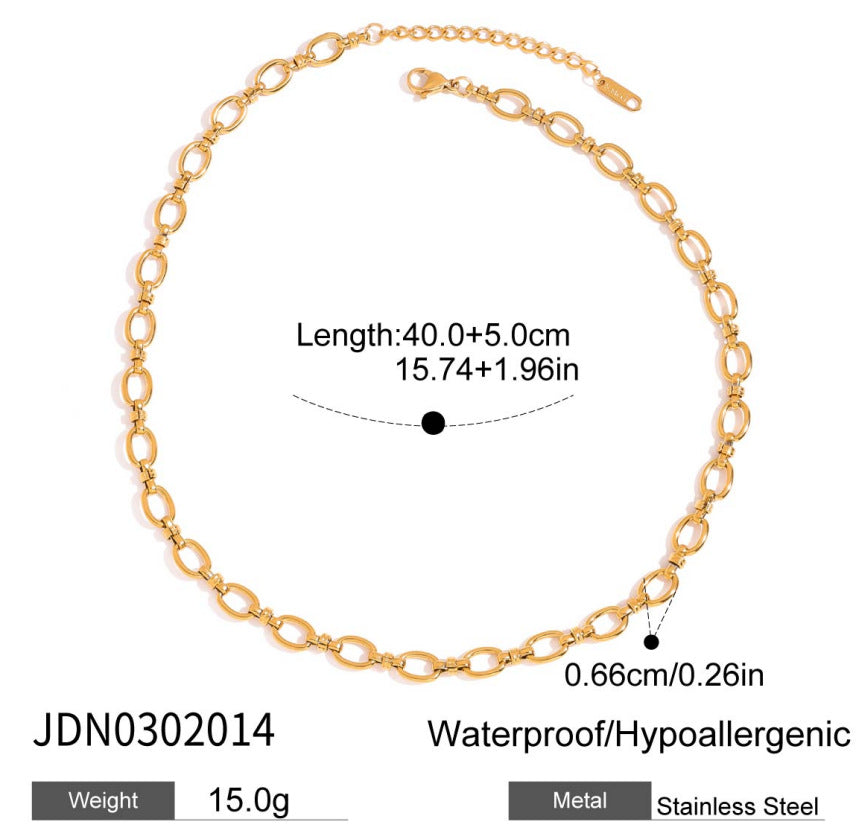 Damen Kette mit eleganten Gliederdesign aus hypoallergenem Edelstahl Shop Nory