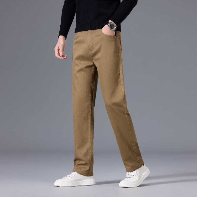 Herren Entspannte Baumwoll-Twill-Chinohose mit geradem Bein Shop Nory