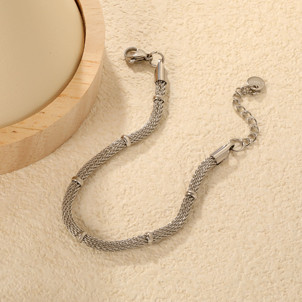 Damen Edelstahl Armband mit flexiblem Ketten-Design und elegantem Verschluss Shop Nory