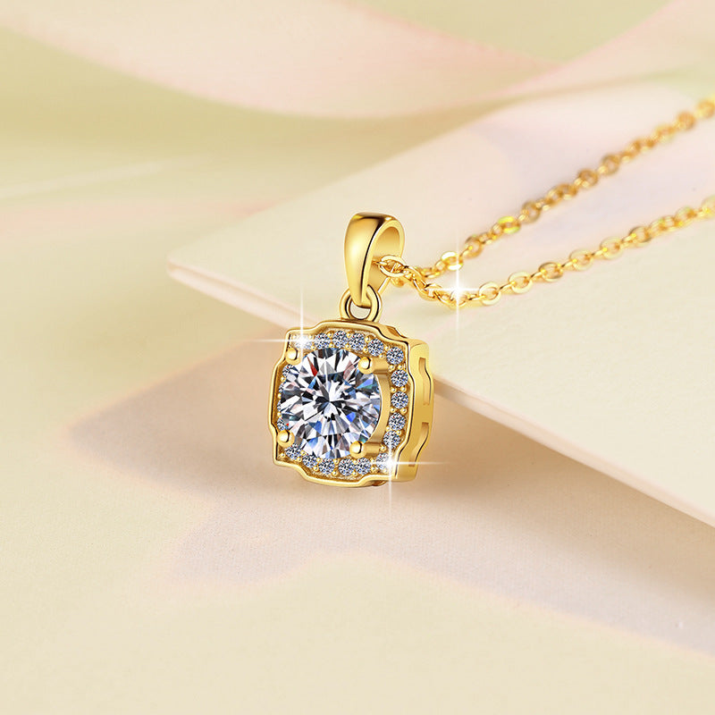 Damen elegante Halskette mit funkelndem Zirkonia-Anhänger Shop Nory