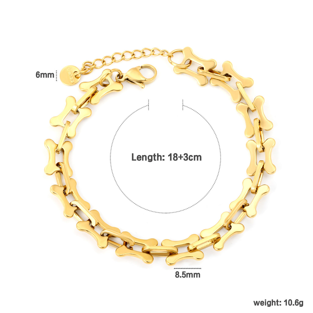 Damen modisches Gliederarmband aus goldplattiertem Edelstahl Shop Nory