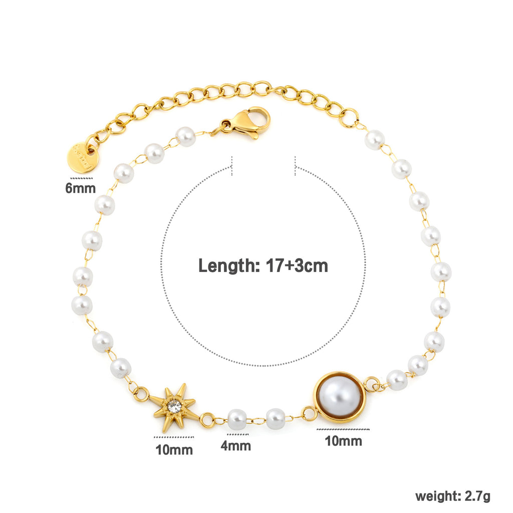 Damen Armband mit farbigen Natursteinen und goldplattierten Akzenten Shop Nory