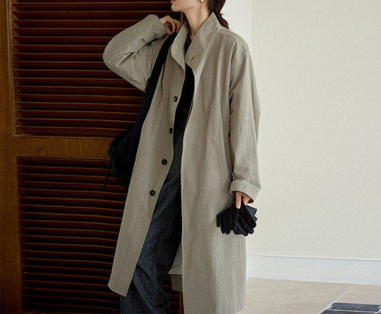 Damen Urbaner Lange Trenchcoat Shop Nory