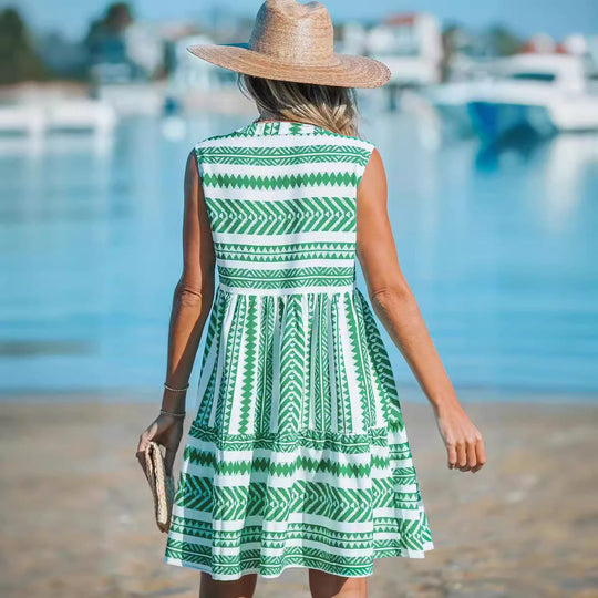 Damen Freizeitkleid mit modernen geometrischen Mustern