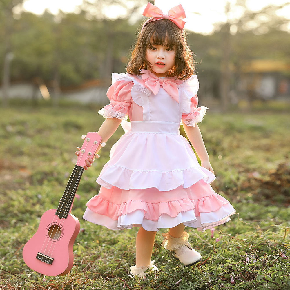 Mädchen niedliches Märchenhaftes Kleid mit Rüschen und Schleifen Shop Nory