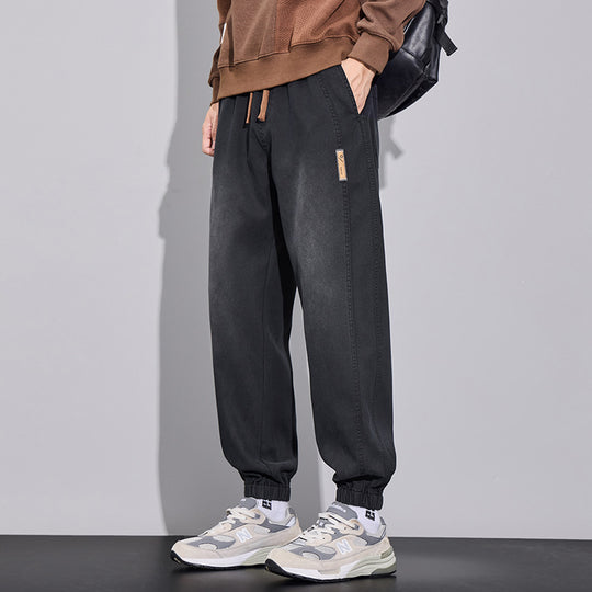 Herren Relaxed-Fit Jogginghose im Denim‑Look mit elastischem Bund, Tunnelzug und geripptem Beinabschluss Shop Nory