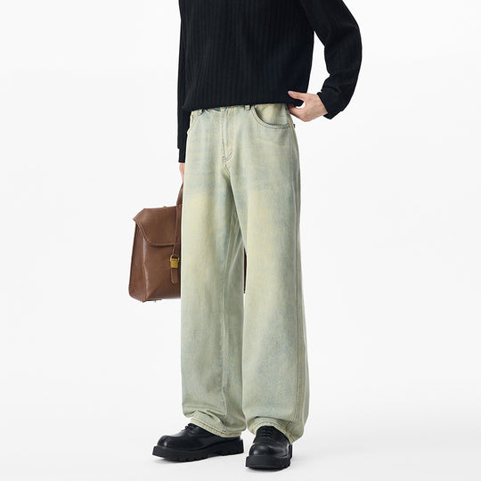 Herren Baggy-Jeans aus verwaschenem Ombre-Denim mit weitem Bein Shop Nory