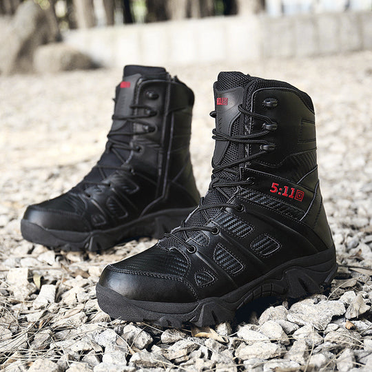 Herren Taktischer Einsatzstiefel mit knöchelhoher Stütze, rutschfester Profilsohle und wasserabweisendem Obermaterial Shopy Nory