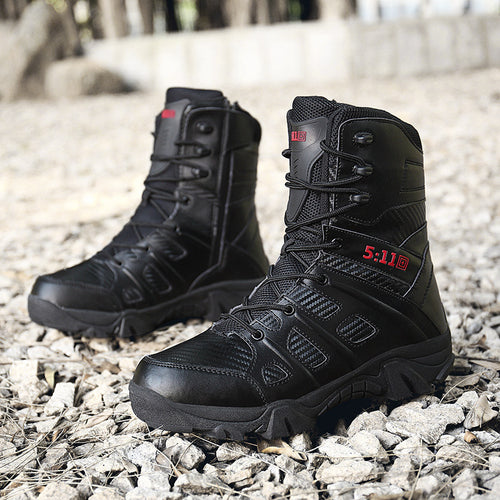 Herren Taktischer Einsatzstiefel mit knöchelhoher Stütze, rutschfester Profilsohle und wasserabweisendem Obermaterial Shopy Nory
