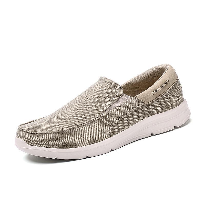 Herren nan legerer Canvas-Slipper mit elastischem Einsatz und stoßdämpfender Leichtsohle